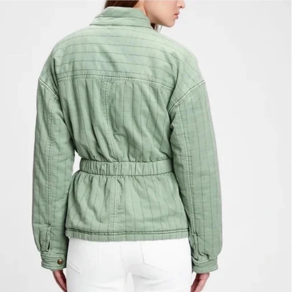 Gap Quilted Utility Belted Jacket Medium Petite - image 2